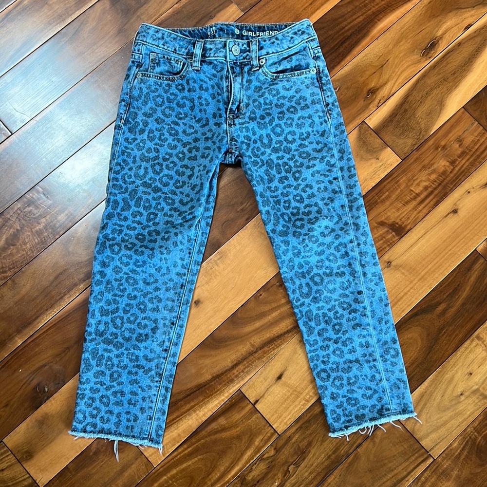 Gap girls leopard print jeans size 8